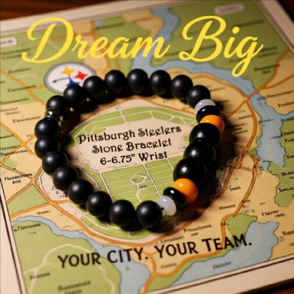 Steeler Nation!!! Pittsburgh Steelers Fan Stretch Bracelet! Teens Boys Girls - Picture 10 of 10
